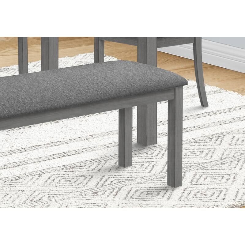 Bench, 42" Rectangular, Wood, Upholstered, Dining Room, Kitchen, Entryway, Brown And Beige, Transitional