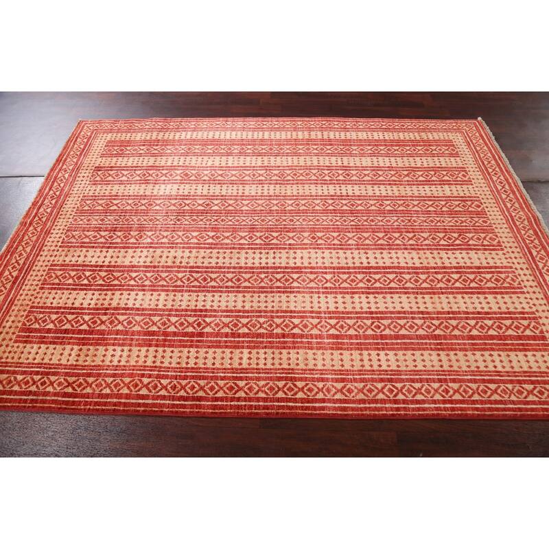 Tribal Gabbeh Kashkoli Oriental Wool Area Rug Handmade Office Carpet - 5'7" x 7'8"
