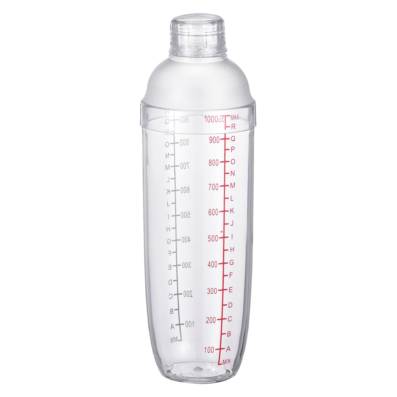 Cocktail Shaker Clear Resin Drink Tumbler Mixer with Scale Dishwasher Safe  1000ml 