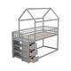 preview thumbnail 9 of 14, Twin/Twin House Bunk Bed With Shelves And Drawers