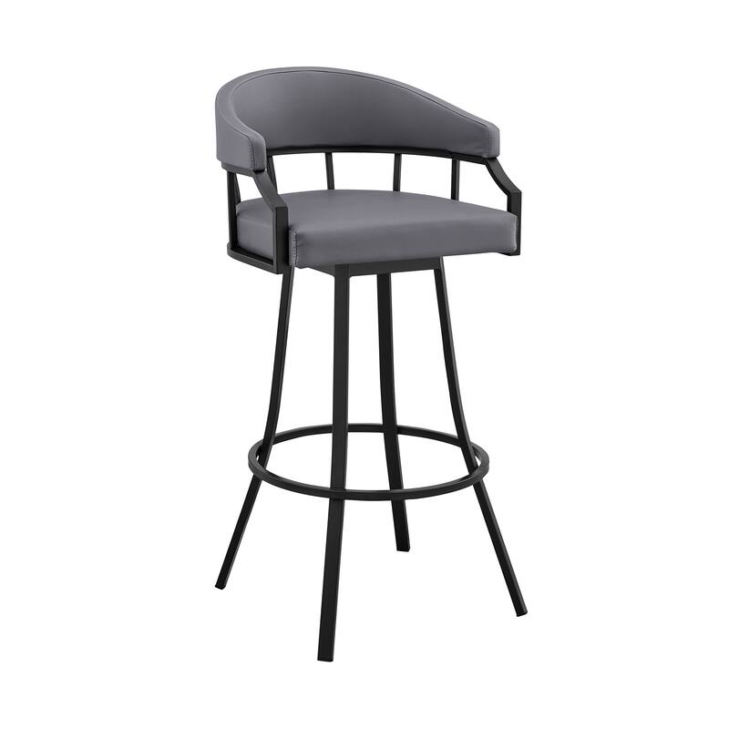 Valerie Modern Swivel Bar Stool, Upholstered Counter Height Chair with Metal Frame