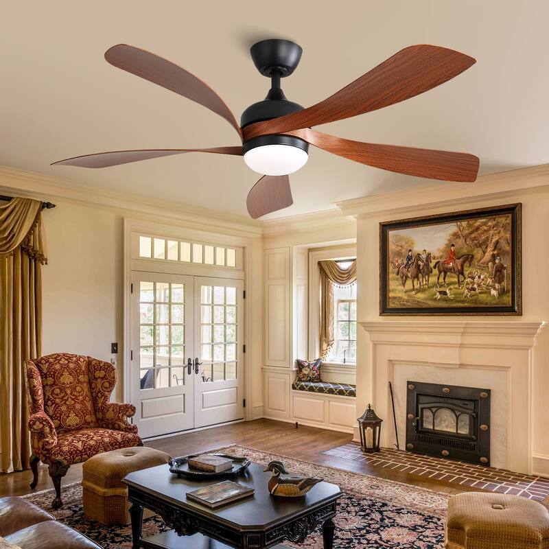 52 Inch Ceiling Fan with Light and Remote for Living Room Bedroom Dining Room Patio Farmhouse - 52 Inches