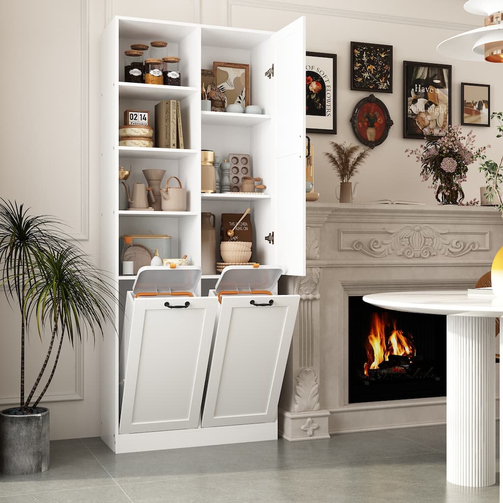 Modern Console Table with Rotating Drawers and Hidden Storage Entryway