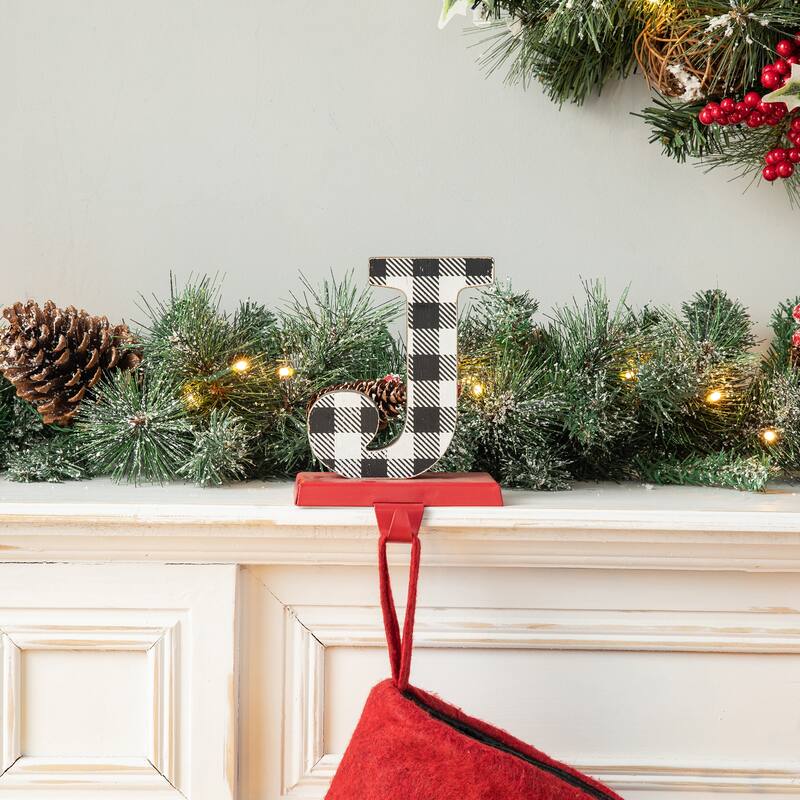 Glitzhome 6-7" H Heavy Duty Christmas NOEL Stocking Holders Mantel Ornament