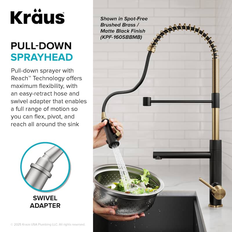 Kraus KPF-1605 Artec Pro 1.8 GPM Single Hole Pre-Rinse Pull Down