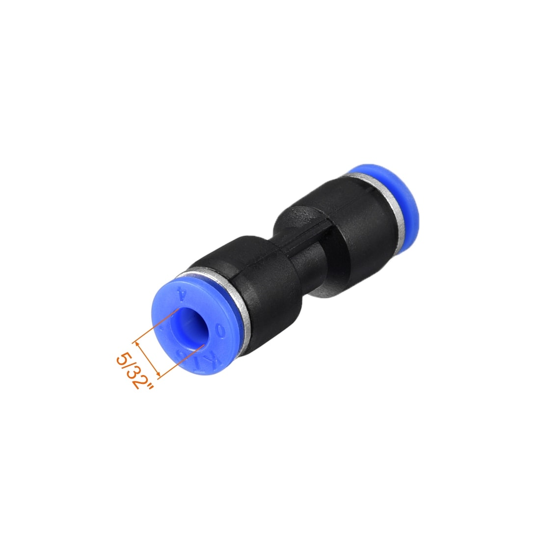 4mm 5//32 OD Straight Pneumatic Connector Metalwork Plastic Push to Connect Straight Union Pipe Tube Fitting Pack of 20