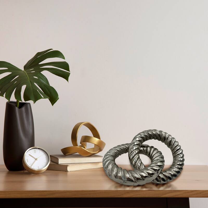 Decorative Handmade Aluminum 6 inch Modern Chain Sculpture - 6 x 4 x 1.5 in