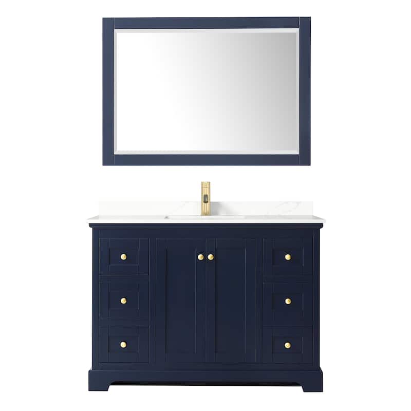 Avery 48-inch Single Vanity, Quartz Top, 46-inch Mirror