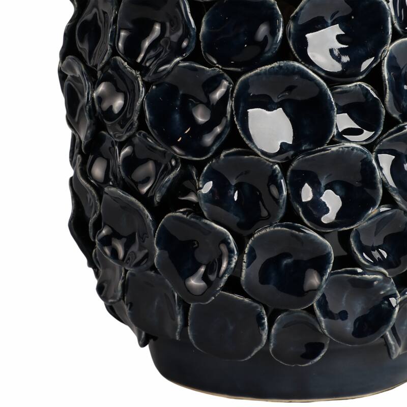 Decorative Textured Ceramic Table Lamp - 25", White & Blue - 25.0"