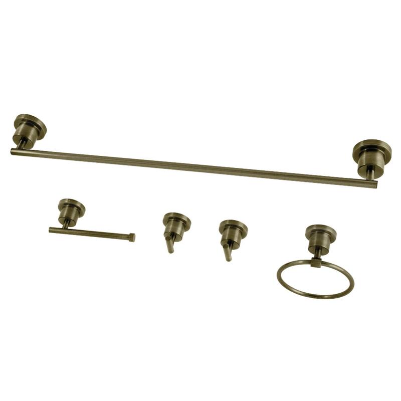 Kingston Brass Concord 5 Piece Bathroom Package with Towel Bar, Dual - Antique Brass