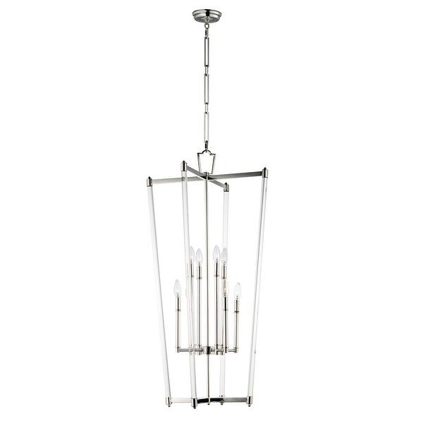 slide 2 of 4, Lucent 8-light 21.25" Wide Steel Pendant - Polished Nickel