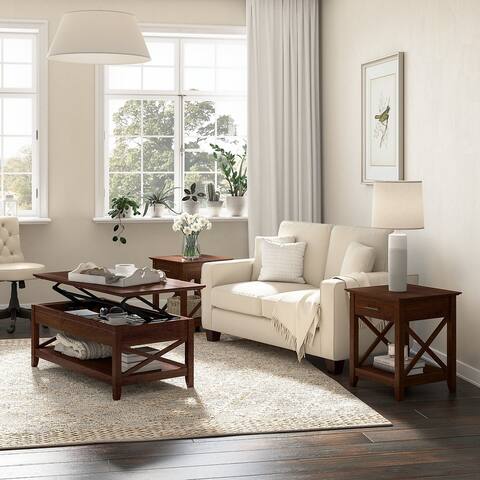 Key West Lift Top Coffee Table Desk with End Tables by Bush Furniture