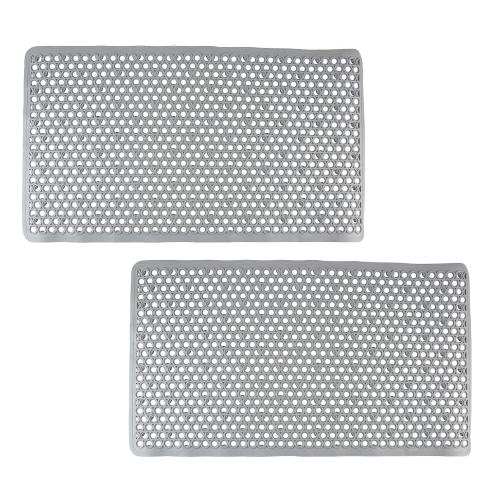 Bath Bliss 2 Pack Self-Draining Bath Mat