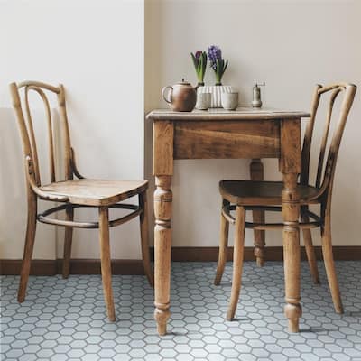 Merola Tile Hudson Due Hex 2" Silk White 12.5" x 11.25" Porcelain Mosaic Tile