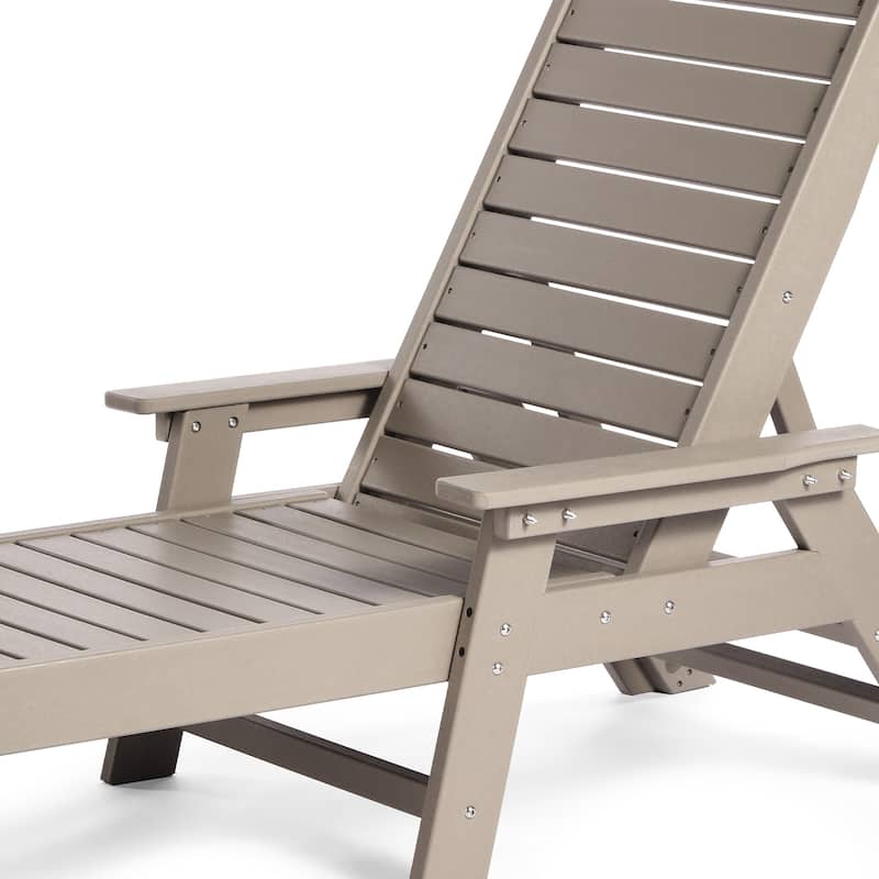 Laguna Hdpe All Weather Outdoor Patio Pool Reclining Chaise Lounge (Set Of 2)