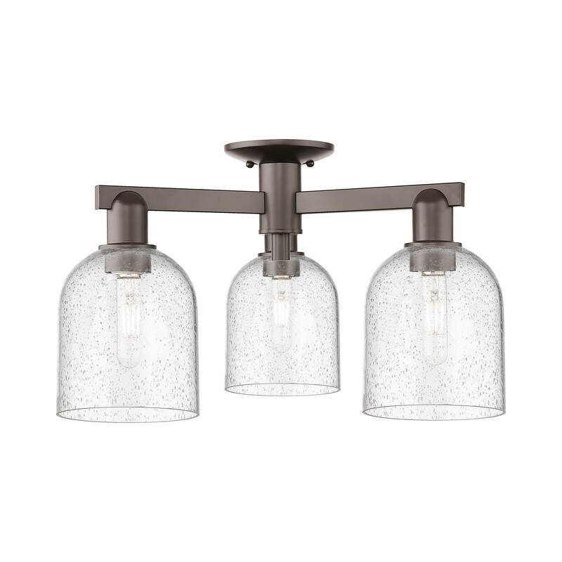 Innovations Lighting Endless Possibilities Arcadia - Bella - 3 Light 23" Semi-Flush Mount - Oil Rubbed Bronze/Seedy