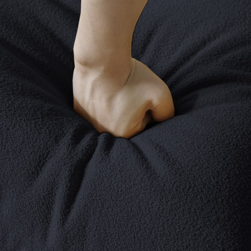69 Inch Armless Teddy Fabric Soft Sofa Modern Couch