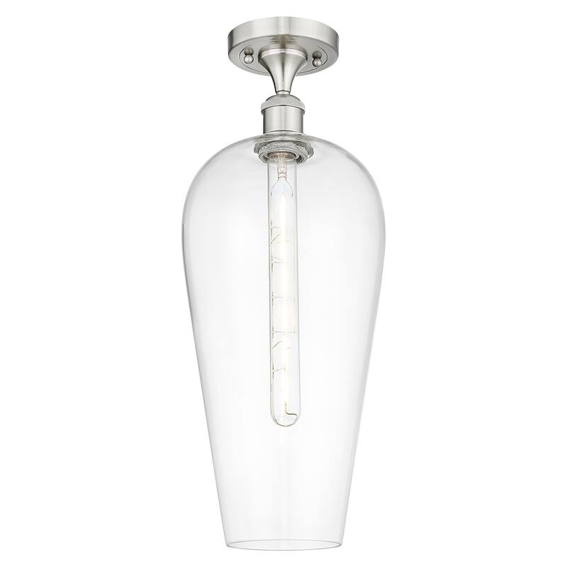 Innovations Lighting 516-1C-20-8 Chelsea Semi-Flush Chelsea 8" Wide - Brushed Satin Nickel / Clear