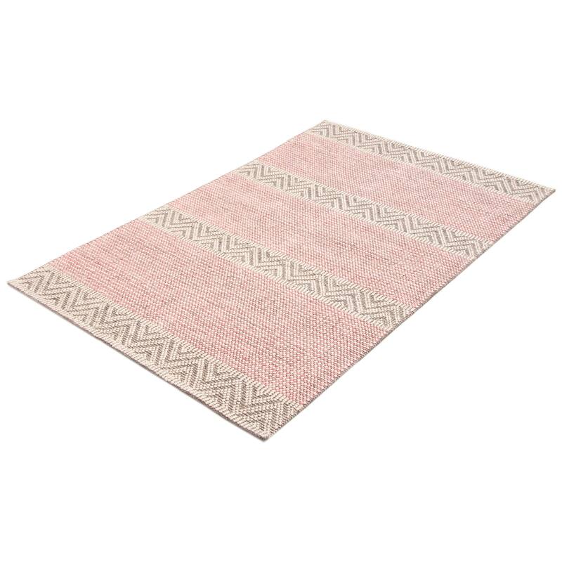 ECARPETGALLERY Braid weave Sienna Dark Pink Wool Rug - 5'2 x 8'2