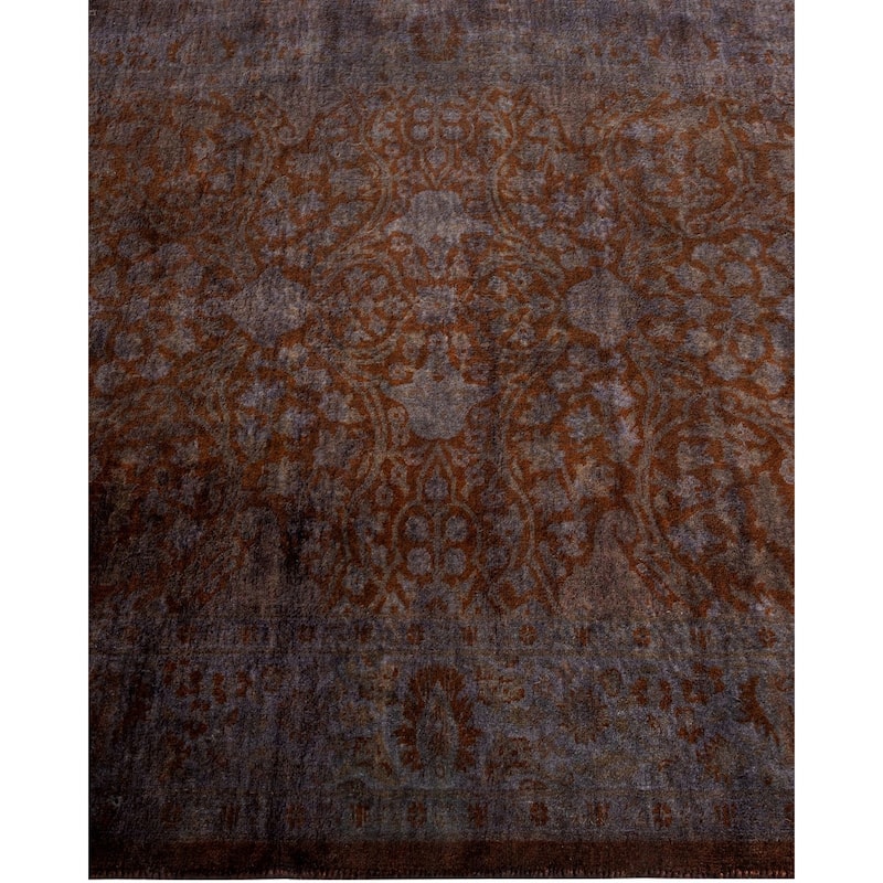 Overton Hand Knotted Wool Vintage Inspired Modern Contemporary Overdyed Black Area Rug - 3' 3" x 5' 4"