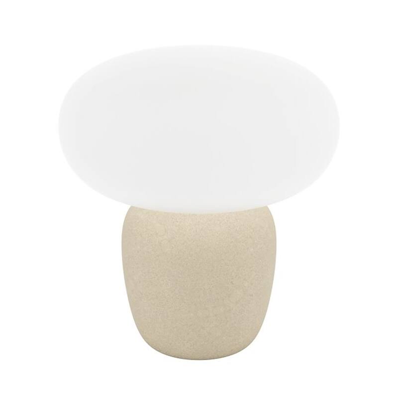 Cahuama - 1-Light Table Lamp - Light Brown Base - Light Brown, White Opal