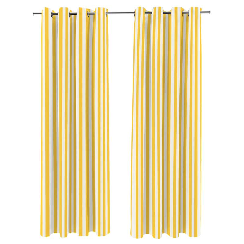 54" x 96" Solid Grommet Semi-Sheer Outdoor Curtain Panel - Yellow