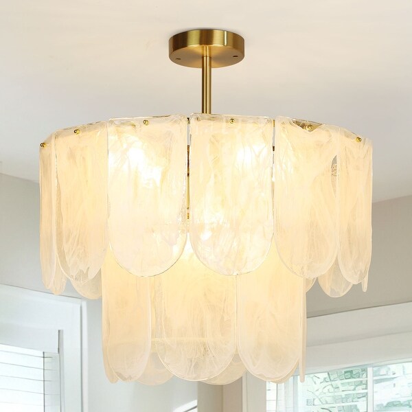 Shaded tiered semi flush mount sale