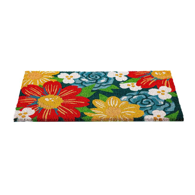 28 in. x 16 in. Big Bold Florals Coir Mat
