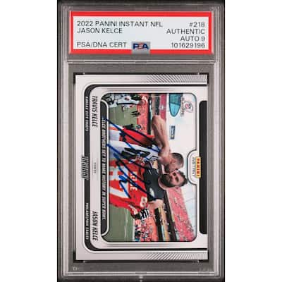 Jason Kelce 2022 Panini Instant Signed Football Card #218 Auto PSA 9 101629196 - 8' x 11'