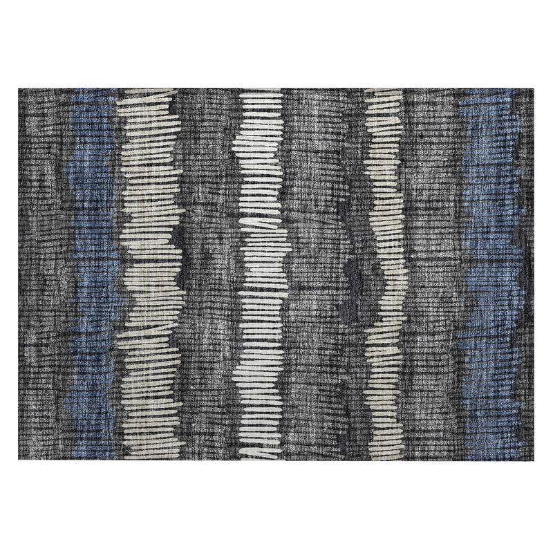 Machine Washable Indoor/ Outdoor Chantille Abstract Stripe Rug