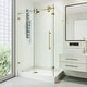 preview thumbnail 12 of 97, VIGO Winslow Frameless Sliding Shower Enclosure 36"D x 48"W x 80"H, Left - Matte Brushed Gold
