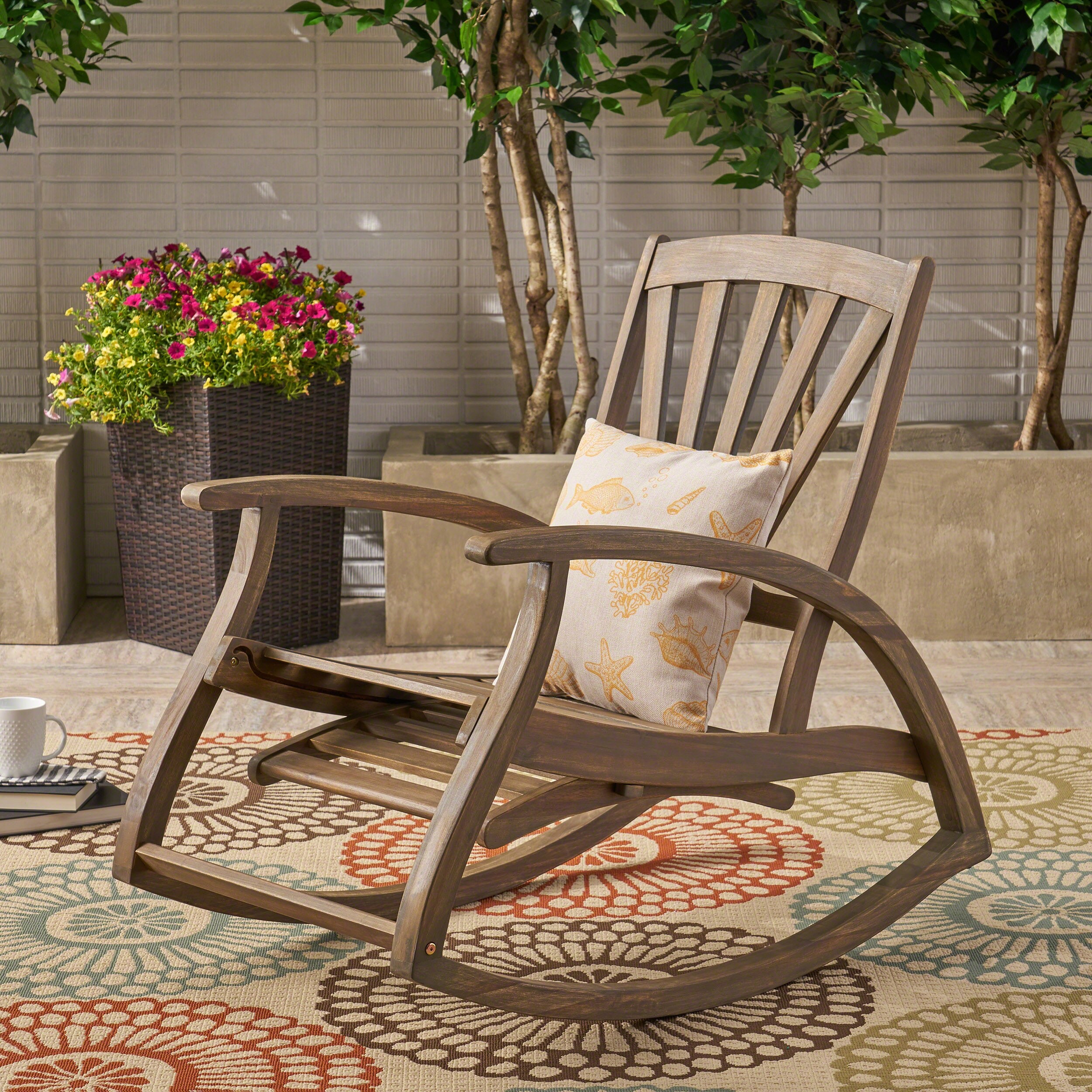 Mid century modern outdoor rocking chair discount