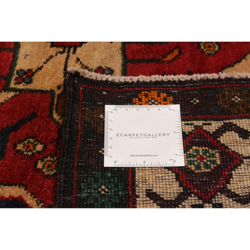 Teimani Navy, Red Rug 3'8" x 6'2" - 3'8 x 6'2