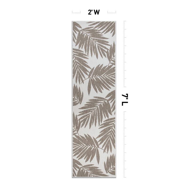 World Rug Gallery Floral Nature Inspired Indoor/Outdoor Area Rug
