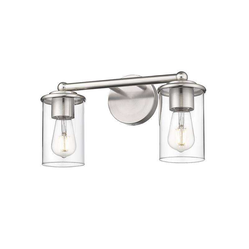 Thayer by Z-Lite 2 Light Vanity in Brushed Nickel with Clear Glass Shade - Brushed Nickel