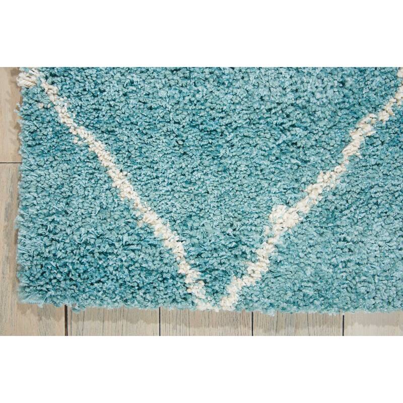 Nourison Brisbane Large Diamond Geometric Modern Shag Area Rug