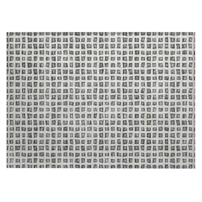 Machine Washable Indoor/ Outdoor Chantille Squares Rug