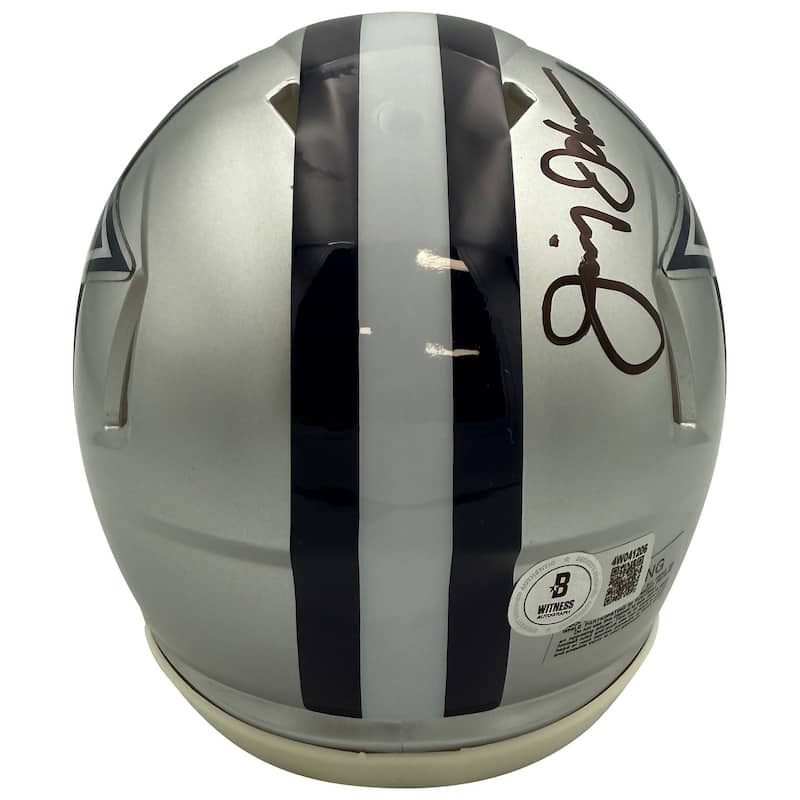 Jimmy Johnson Autographed Dallas Cowboys Signed Football Mini Helmet Beckett COA - 8' x 11'
