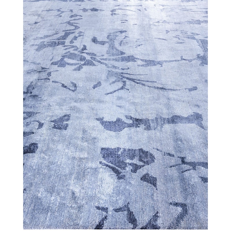 Modern One-of-a-Kind Hand-Knotted Area Rug, Purple - 9' 1" x 12' 1"