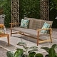 preview thumbnail 3 of 12, Hampton Outdoor Wood and Wicker Sofa by Christopher Knight Home