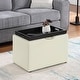 preview thumbnail 1 of 48, Convenience Concepts Designs4Comfort Accent Storage Ottoman with Reversible Tray Ivory Faux Leather