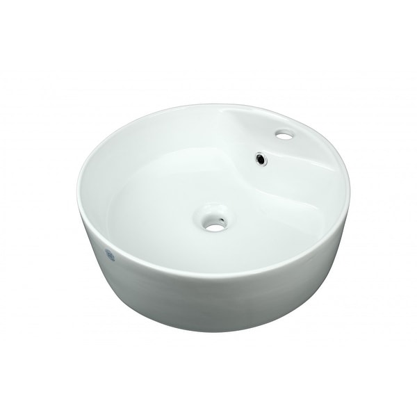 Bathroom Vessel Sink White China Prescott Faucet Hole