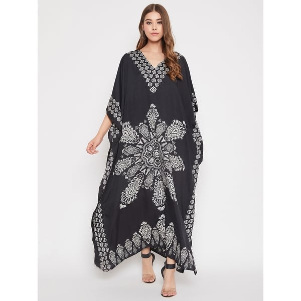 Women Kaftan Floral Plus Size Kaftan Dress Cocktail Resort Dress Beach Wear Maxi Loose Dress Boho Kaftan On Sale Overstock 23578532