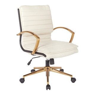 OSP Home Furnishings Gold Base Mid-back Faux Leather Office Chair