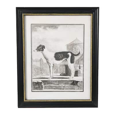Vintage Reproduction Dog Print with Solid Wood Frame - Black