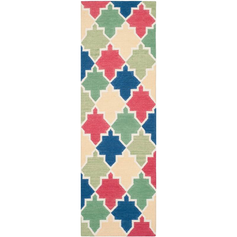 SAFAVIEH Hand-woven Moroccan Jeanmarie Reversible Dhurrie Wool Rug