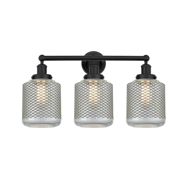 Innovations Lighting 616-3W-12-24 Stanton Vanity Stanton 3 Light 24" - Matte Black / Clear Crackle