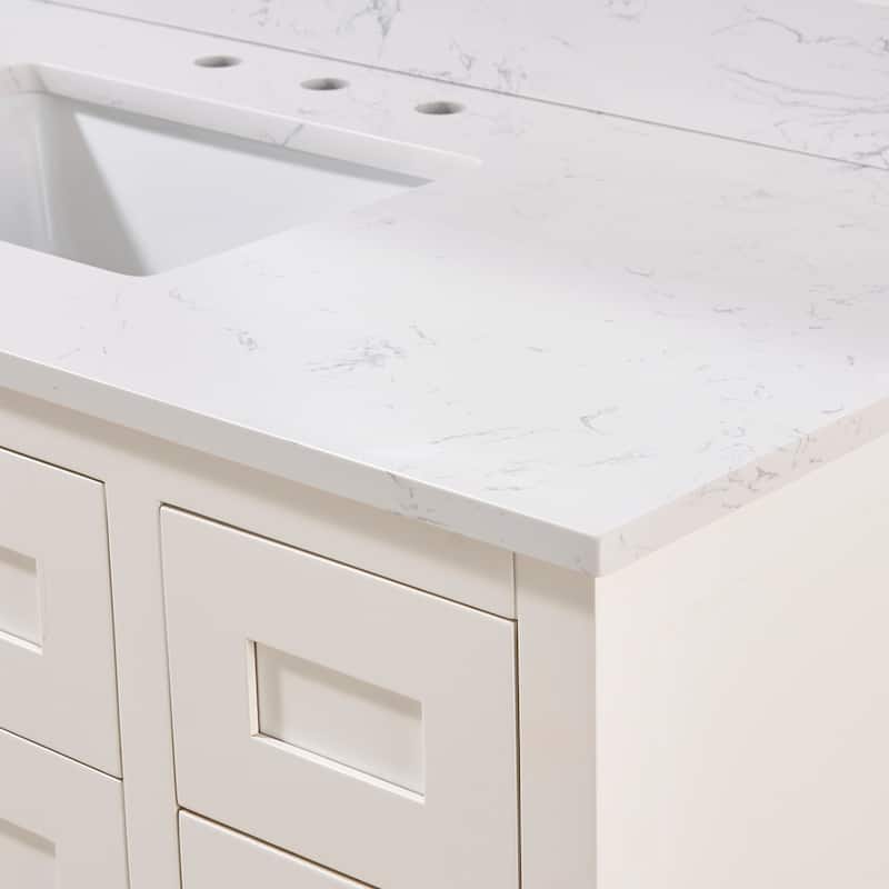 Altair Trento Bathroom Vanity Countertop in Aosta White Finish Without Vanity