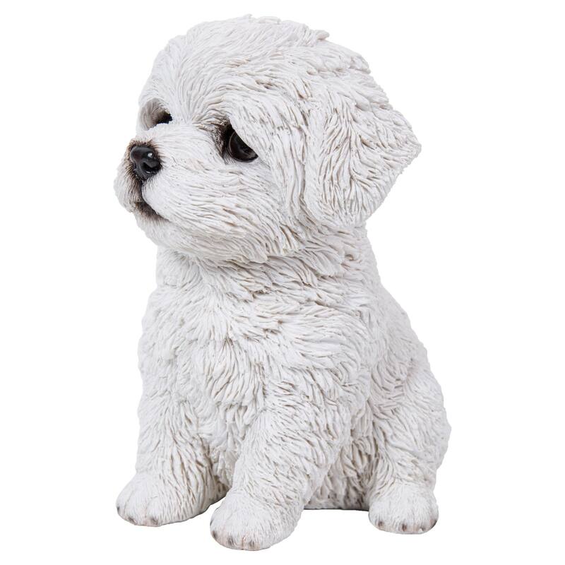 6.75" Maltese Puppy Outdoor Garden Statue