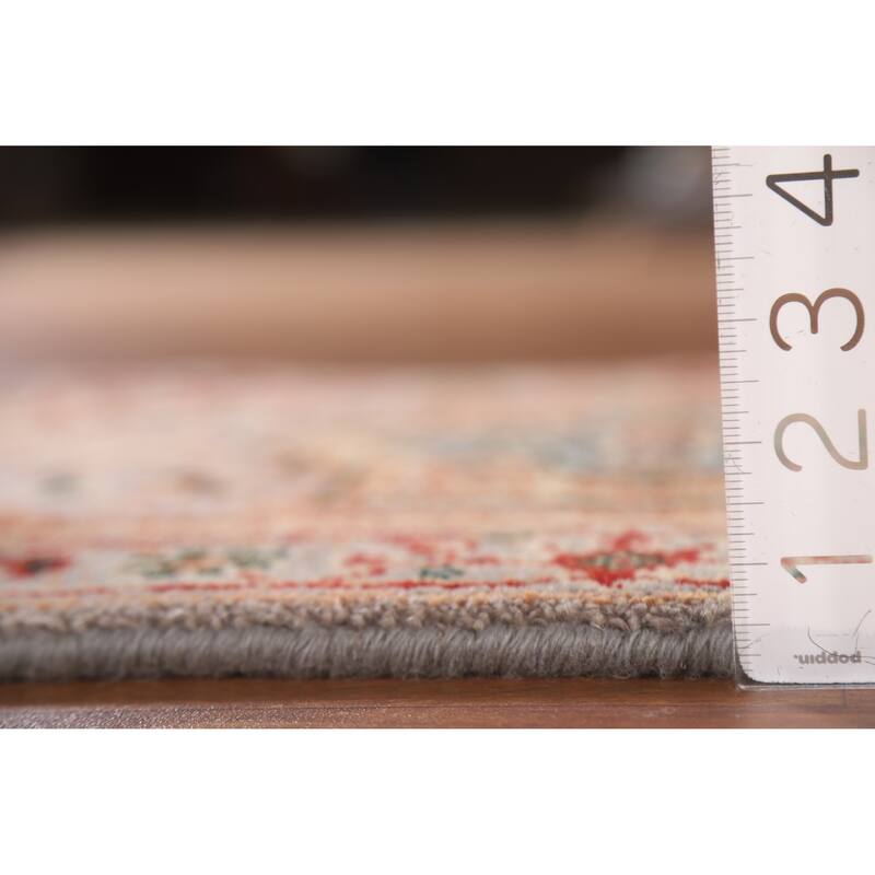 Geometric Grey Heriz Serapi Indian Rug Hand-Knotted Wool Carpet - 2'0"x 3'0"